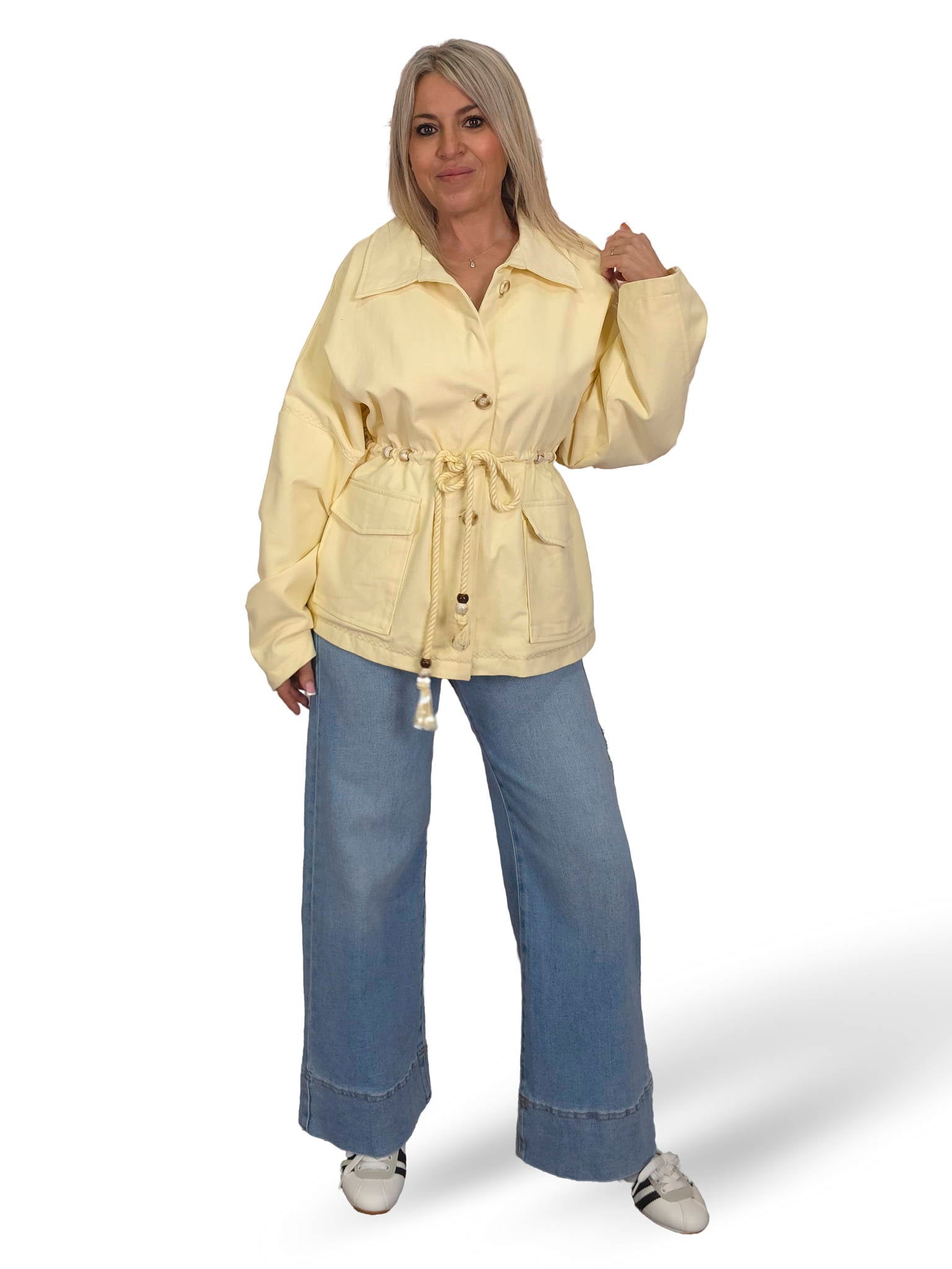 JOT MAXI DENIMJACKE MIT VERSTELLBAREM KORDELZUG