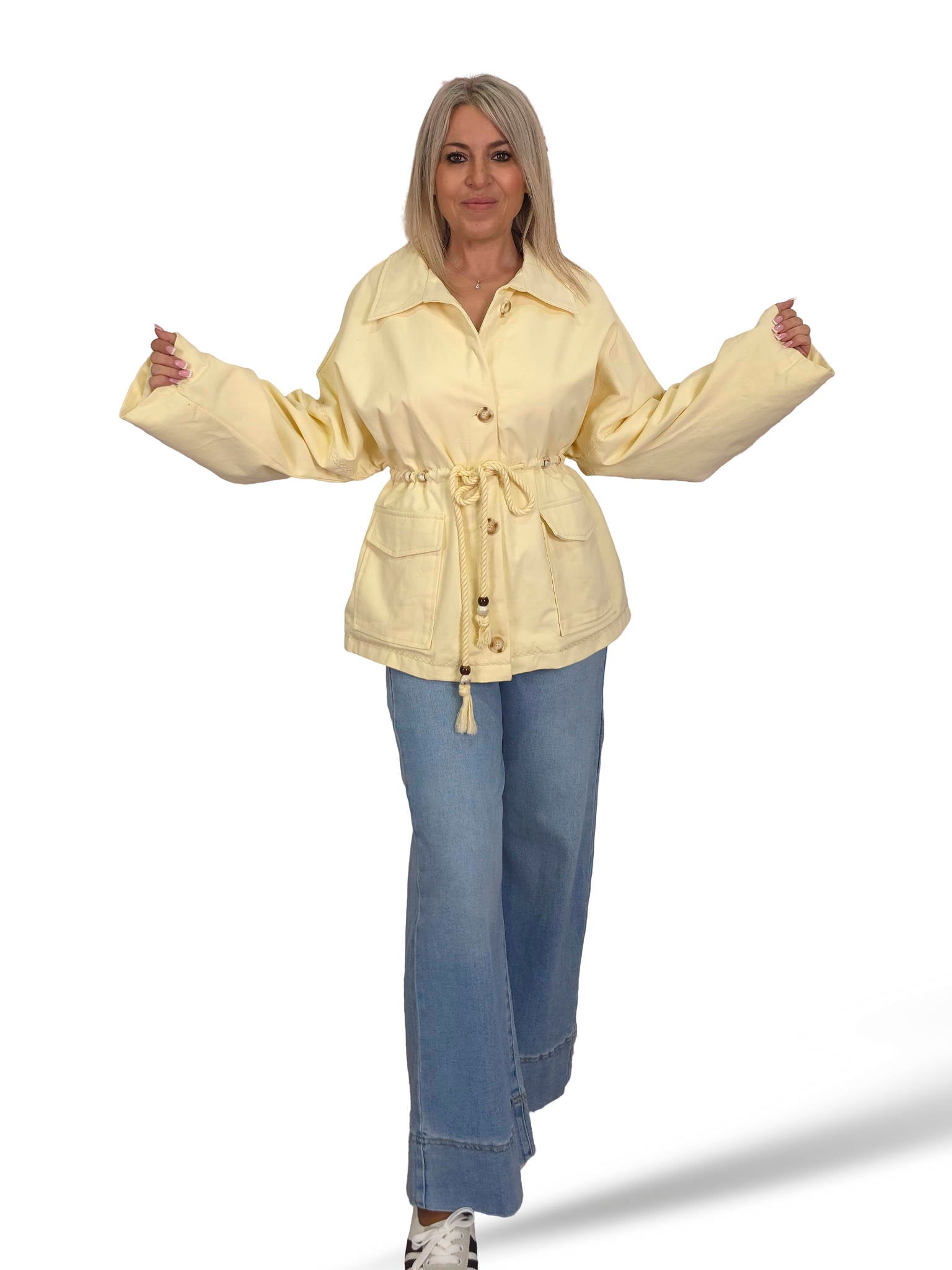 JOT MAXI DENIMJACKE MIT VERSTELLBAREM KORDELZUG