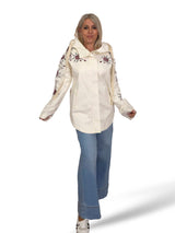 CHAQUETA LONETA CORTA BORDADA CAPUCHA JOT