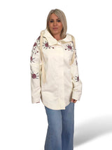 CHAQUETA LONETA CORTA BORDADA CAPUCHA JOT