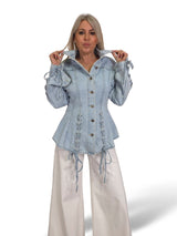 CHAQUETA ENTALLADA DENIM CUERDAS JOT