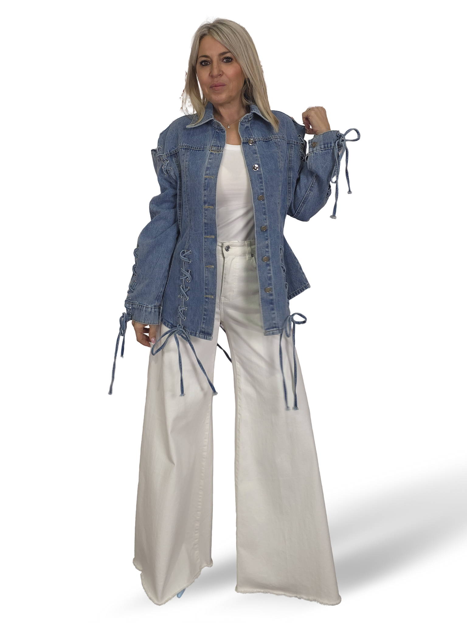 CHAQUETA ENTALLADA DENIM CUERDAS JOT