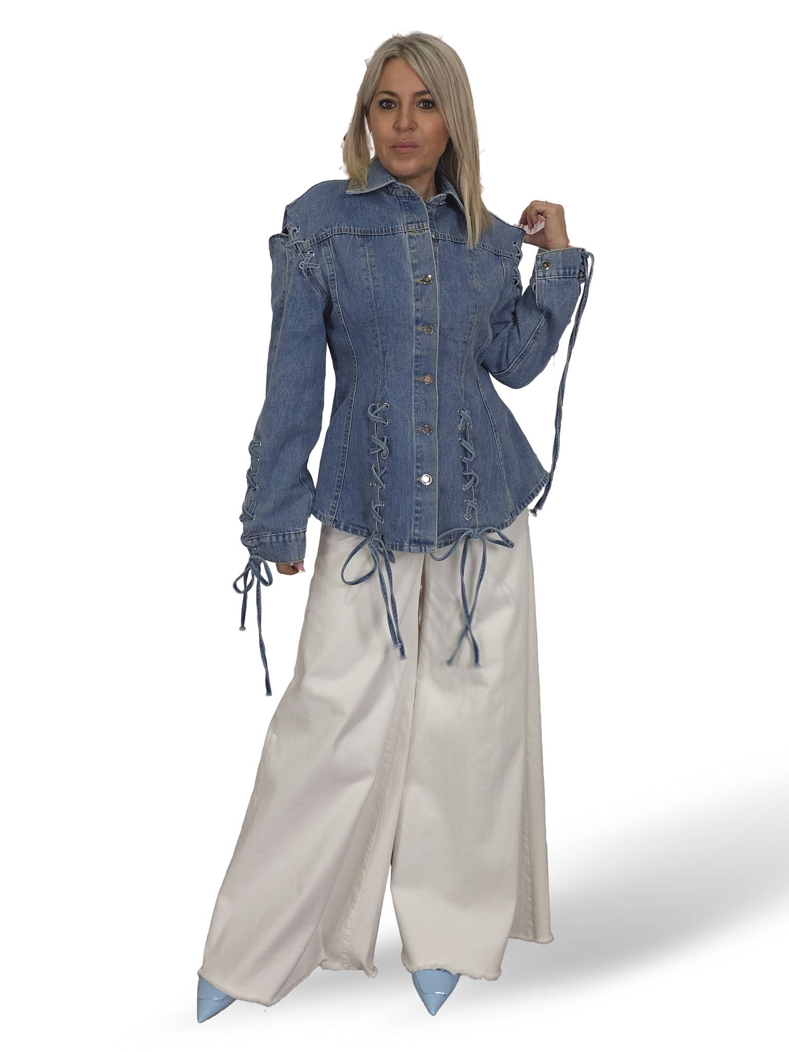 CHAQUETA ENTALLADA DENIM CUERDAS JOT