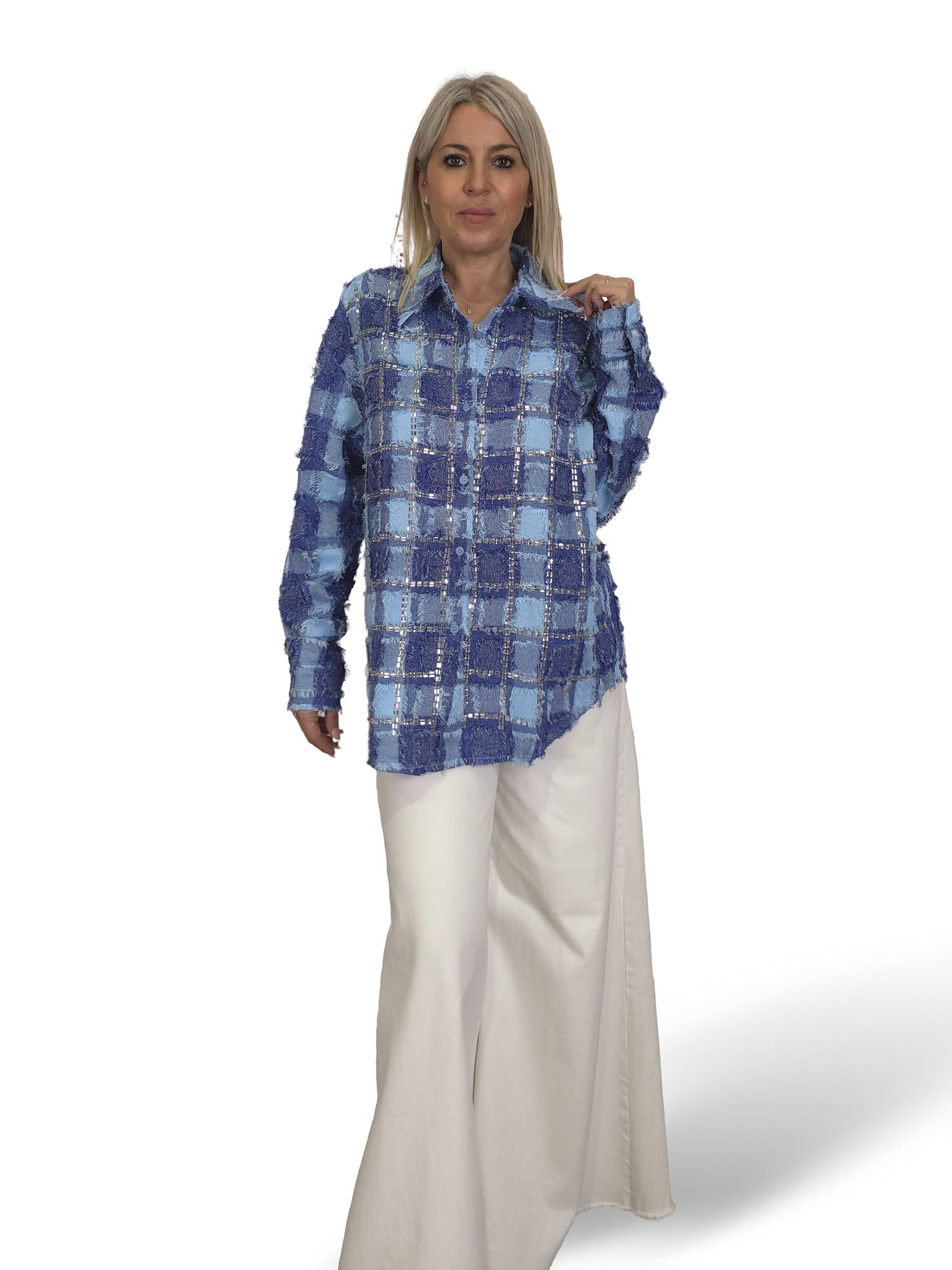 CAMISA CUADROS DESHILACHADOS ESPEJITOS JOT