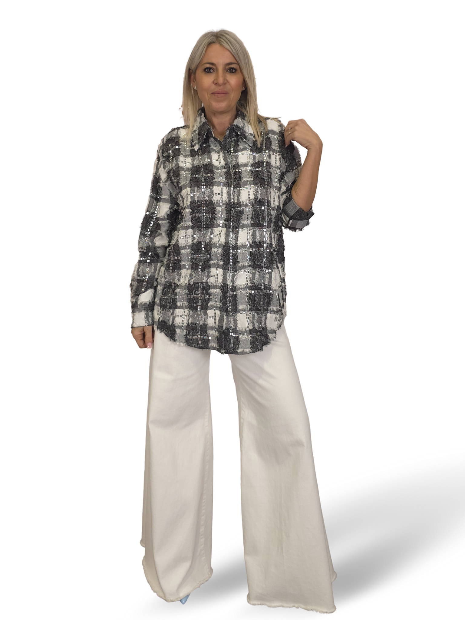 CAMISA CUADROS DESHILACHADOS ESPEJITOS JOT