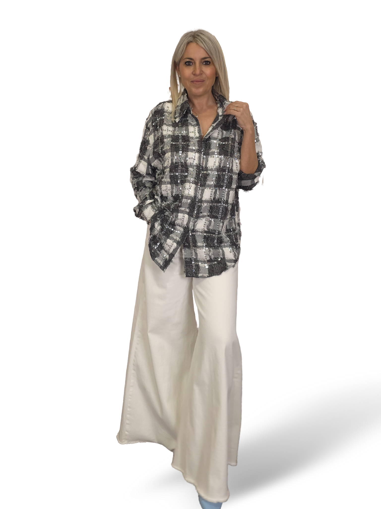 CAMISA CUADROS DESHILACHADOS ESPEJITOS JOT