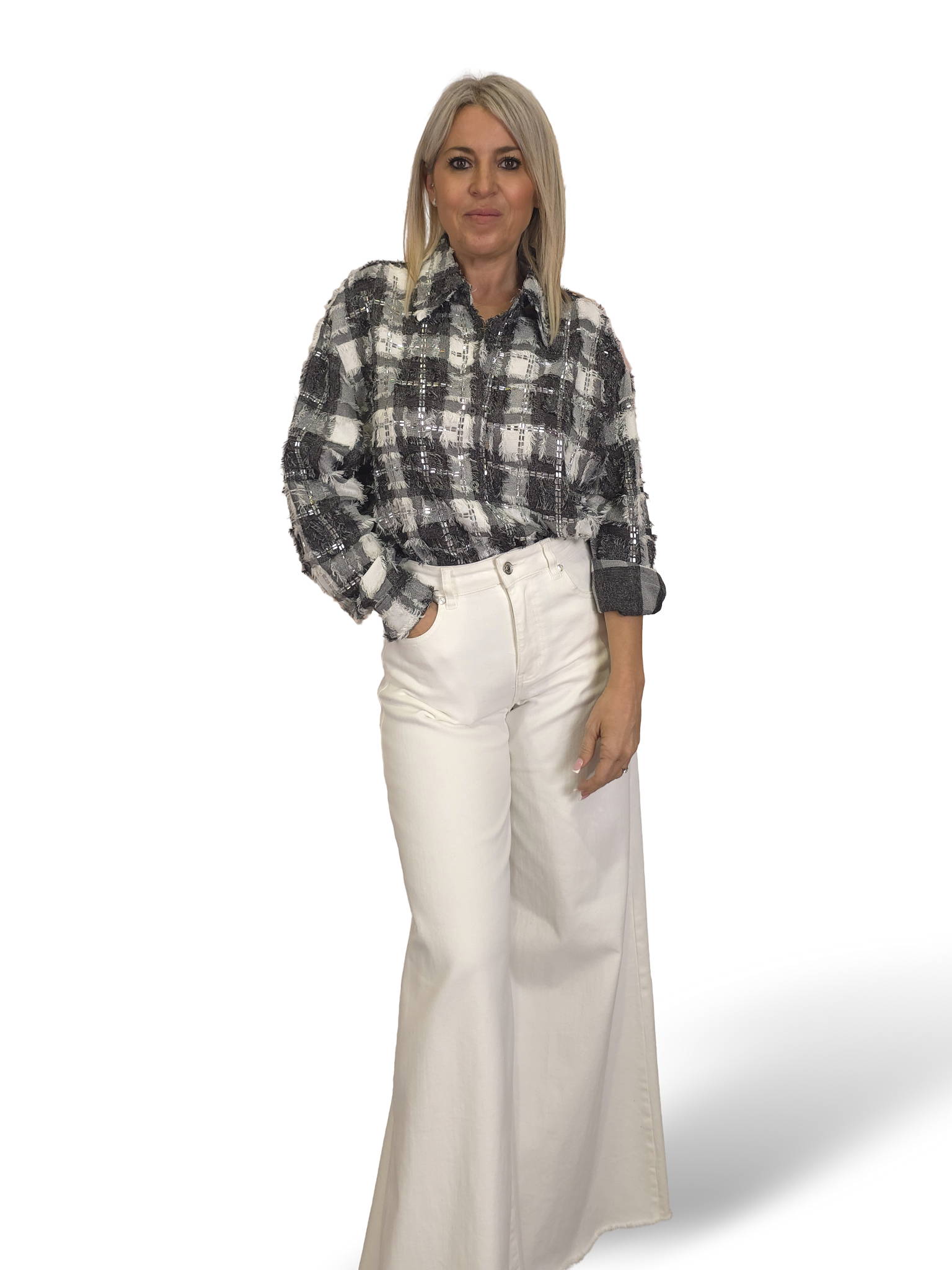 CAMISA CUADROS DESHILACHADOS ESPEJITOS JOT