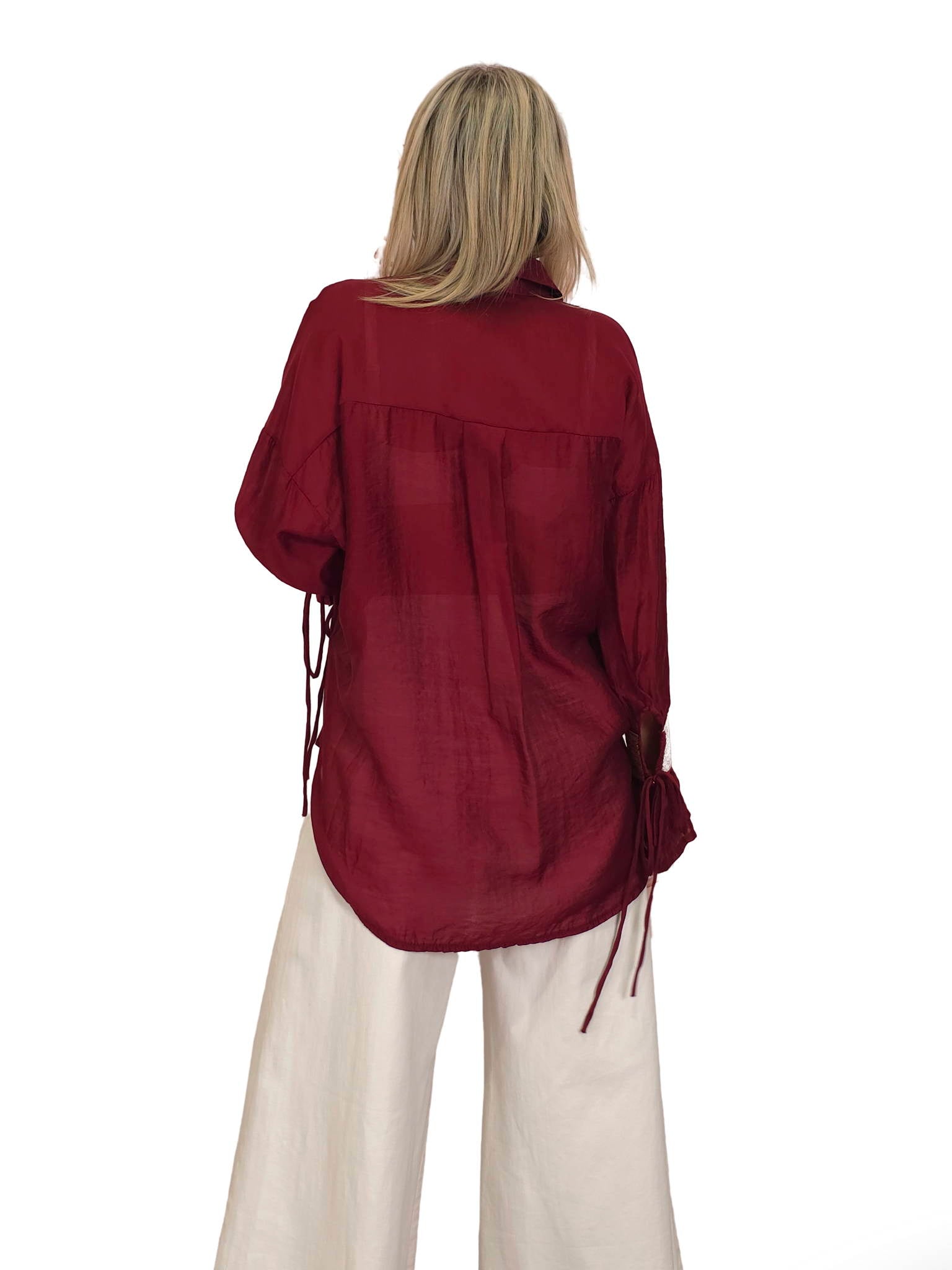 Chemise en mousseline JOT avec poignets dorés