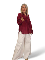 CAMISA GASA PUÑOS DORADOS JOT