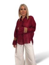 Chemise en mousseline JOT avec poignets dorés