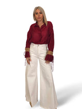 Chemise en mousseline JOT avec poignets dorés