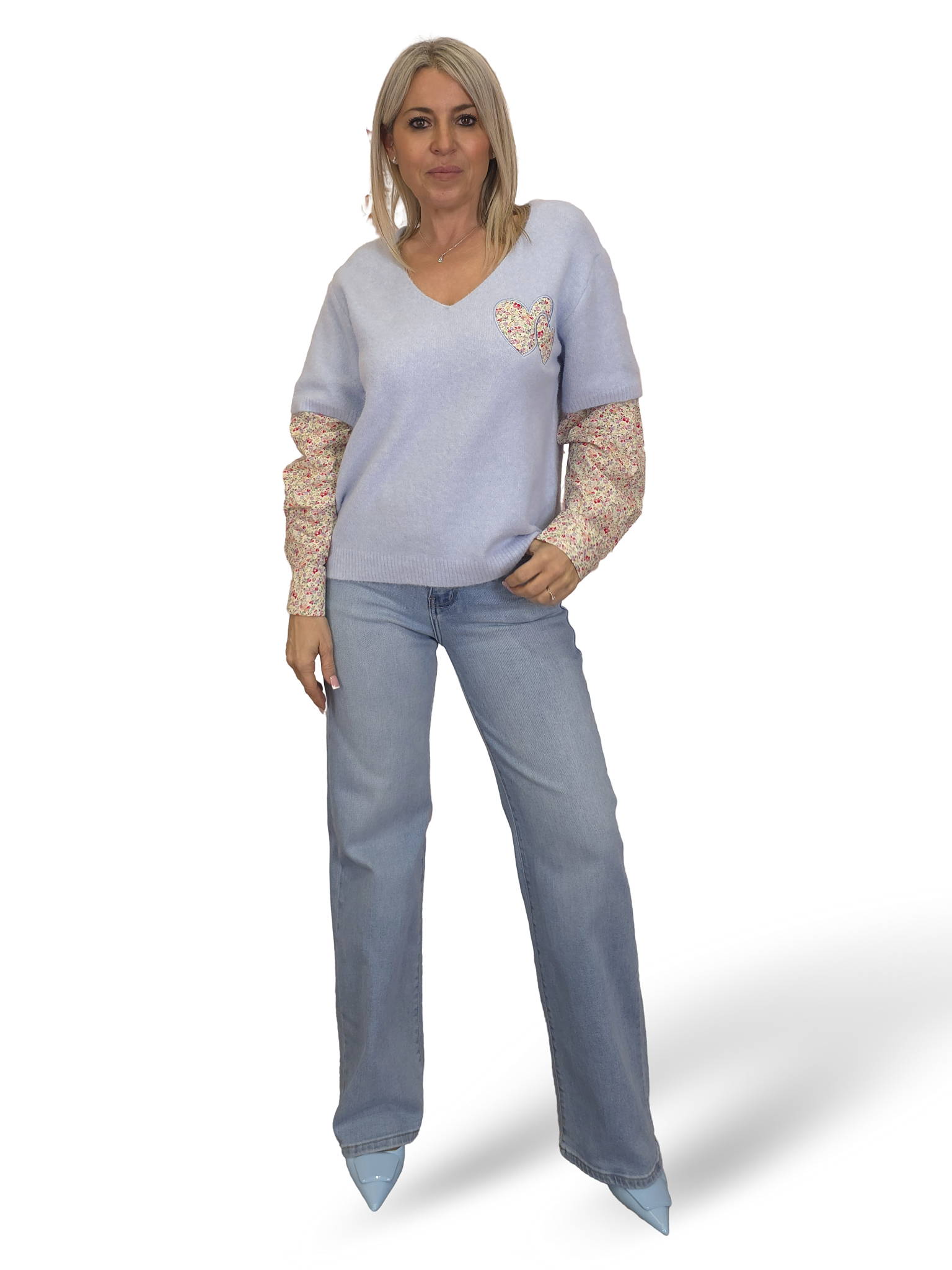 JERSEY PELUCHE MANGAS  CAMISA FLORES