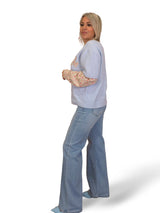 JERSEY PELUCHE MANGAS  CAMISA FLORES