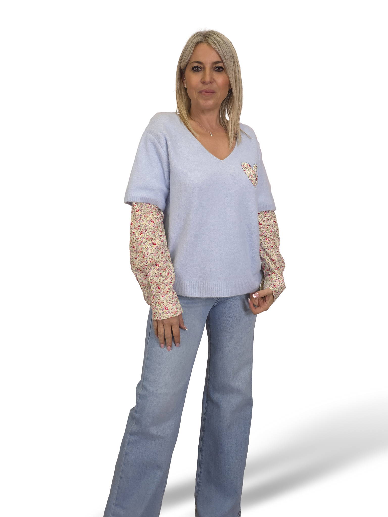 JERSEY PELUCHE MANGAS  CAMISA FLORES