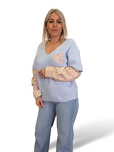 JERSEY PELUCHE MANGAS  CAMISA FLORES