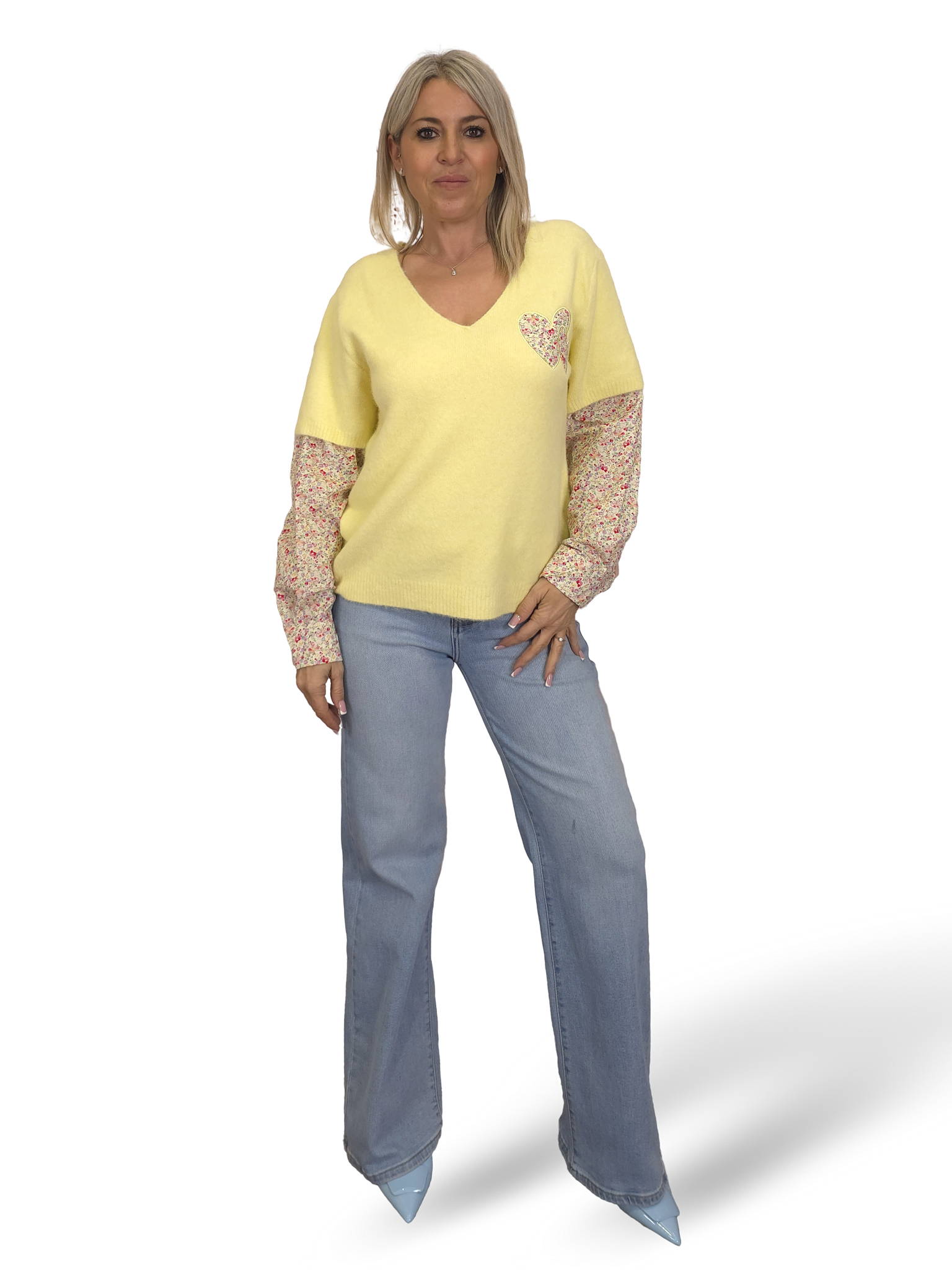 JERSEY PELUCHE MANGAS  CAMISA FLORES