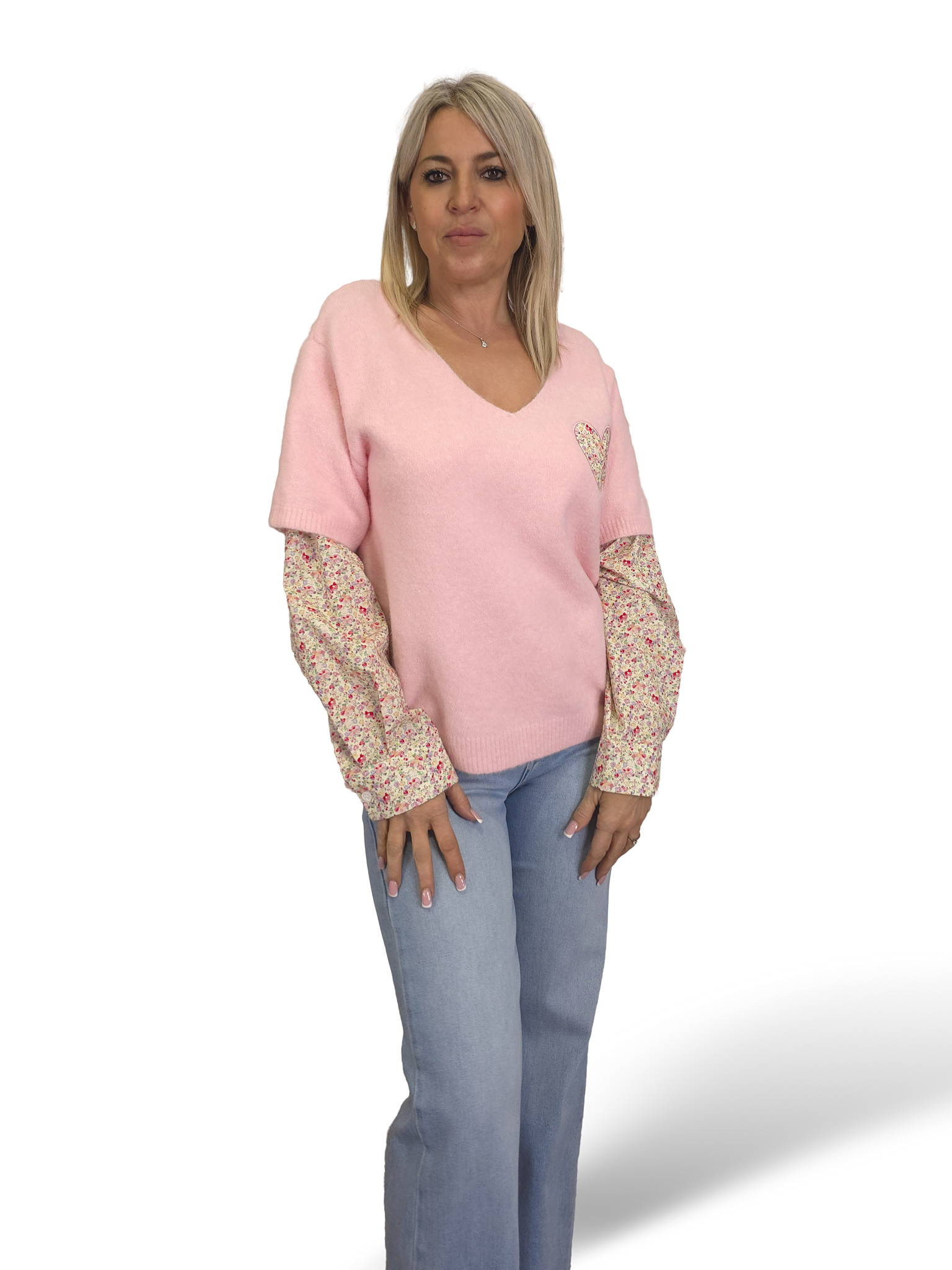 JERSEY PELUCHE MANGAS  CAMISA FLORES