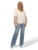 JERSEY PELUCHE MANGAS  CAMISA FLORES