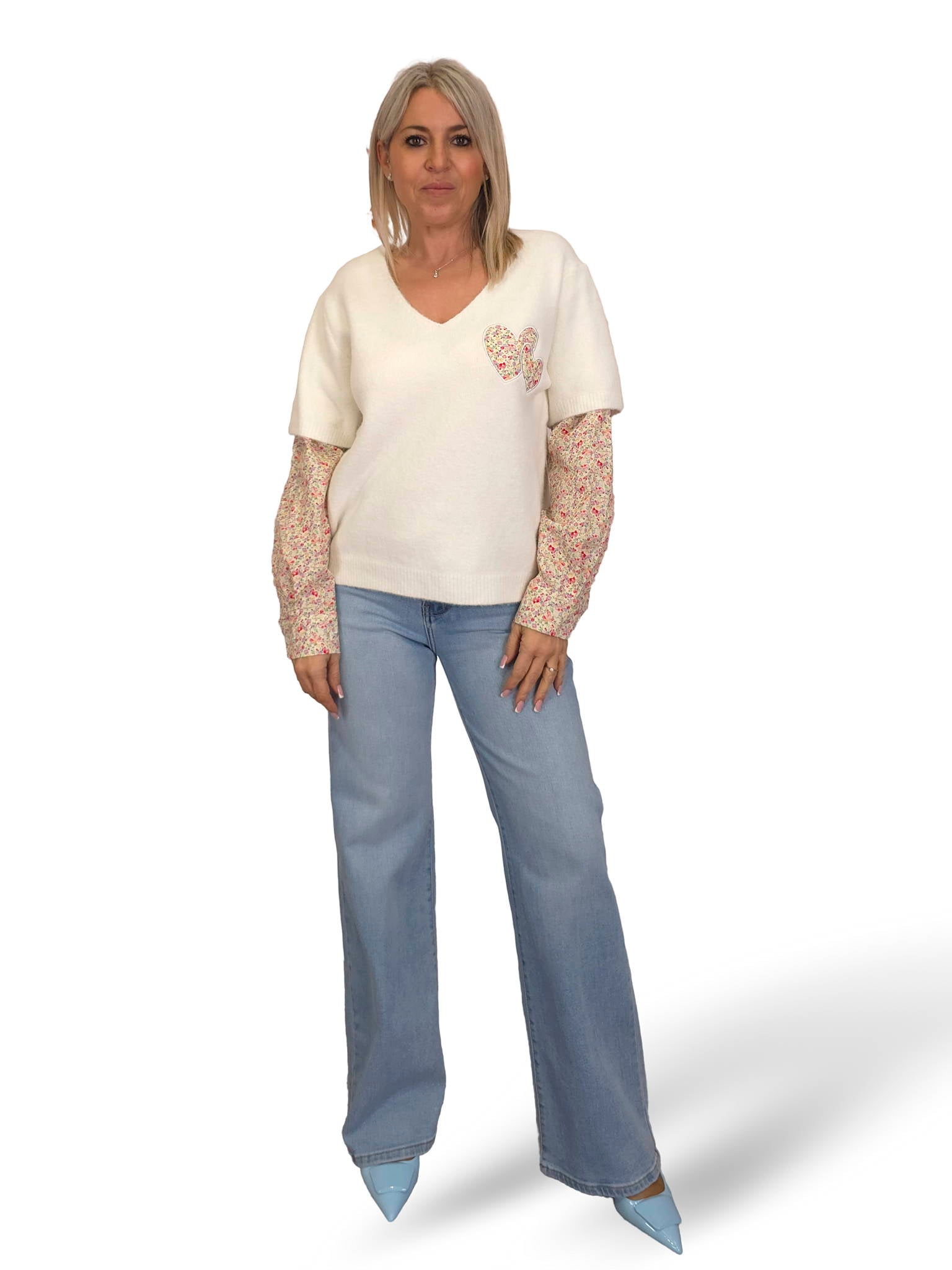 JERSEY PELUCHE MANGAS  CAMISA FLORES