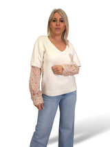 JERSEY PELUCHE MANGAS  CAMISA FLORES