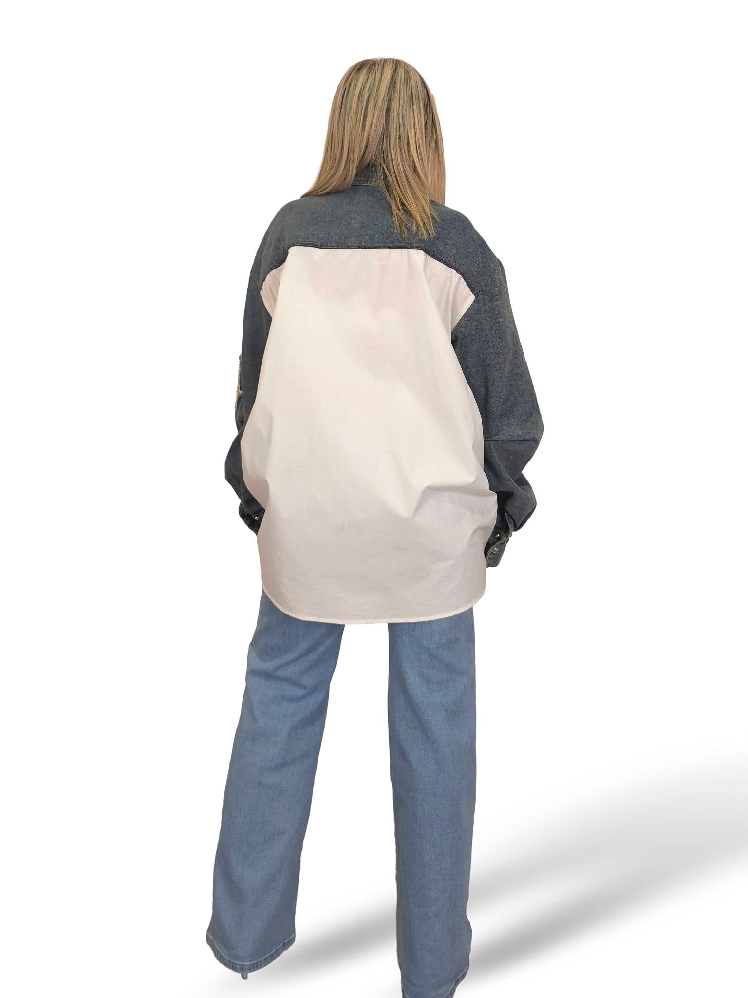 MAXI CAMISA COMBINADA TACHAS STRASS JOT