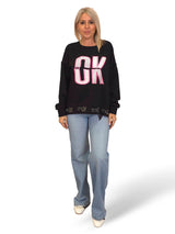 SUDADERA OVERSIZE OK STRASS