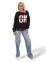 SUDADERA OVERSIZE OK STRASS