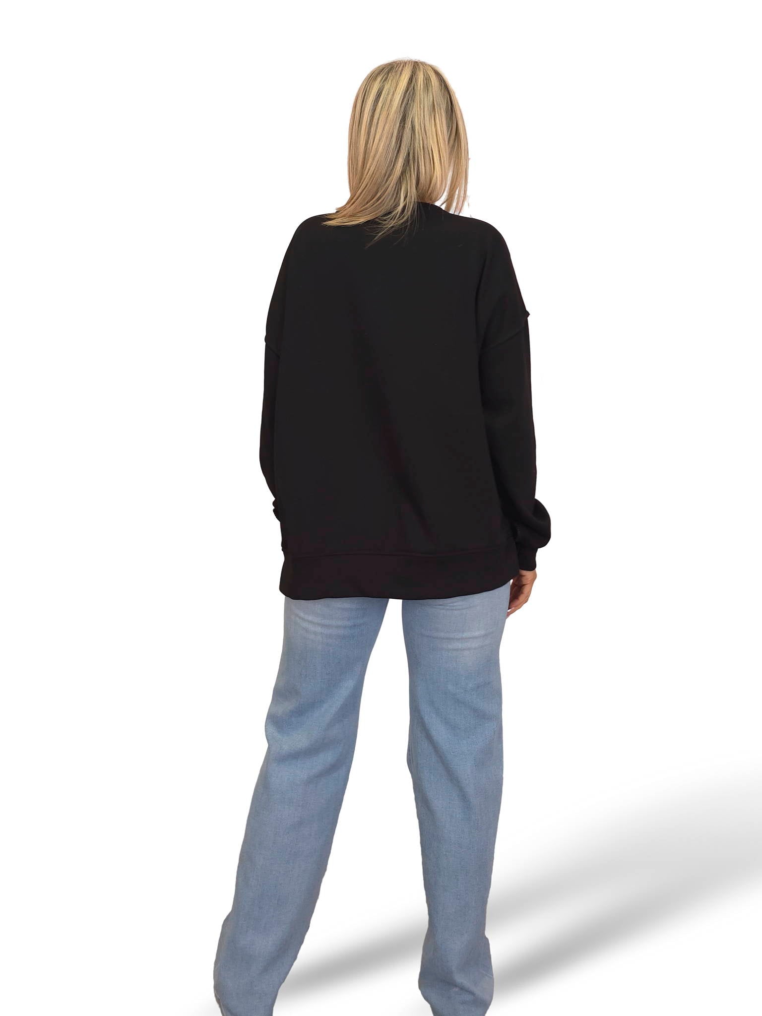 SUDADERA OVERSIZE OK STRASS