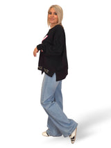 SUDADERA OVERSIZE OK STRASS