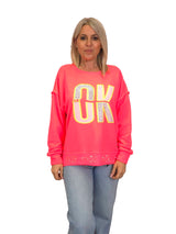 SUDADERA OVERSIZE OK STRASS