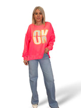 SUDADERA OVERSIZE OK STRASS