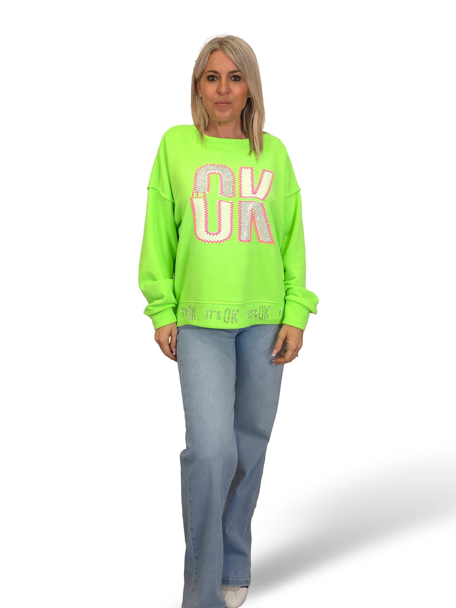 SUDADERA OVERSIZE OK STRASS