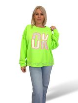 SUDADERA OVERSIZE OK STRASS