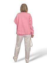 SUDADERA OVERSIZE MANGA FLOR