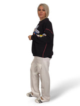 SUDADERA OVERSIZE MANGA FLOR