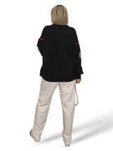 SUDADERA OVERSIZE MANGA FLOR