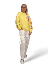 SUDADERA OVERSIZE MANGA FLOR