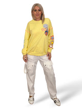 SUDADERA OVERSIZE MANGA FLOR