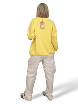 SUDADERA OVERSIZE MANGA FLOR