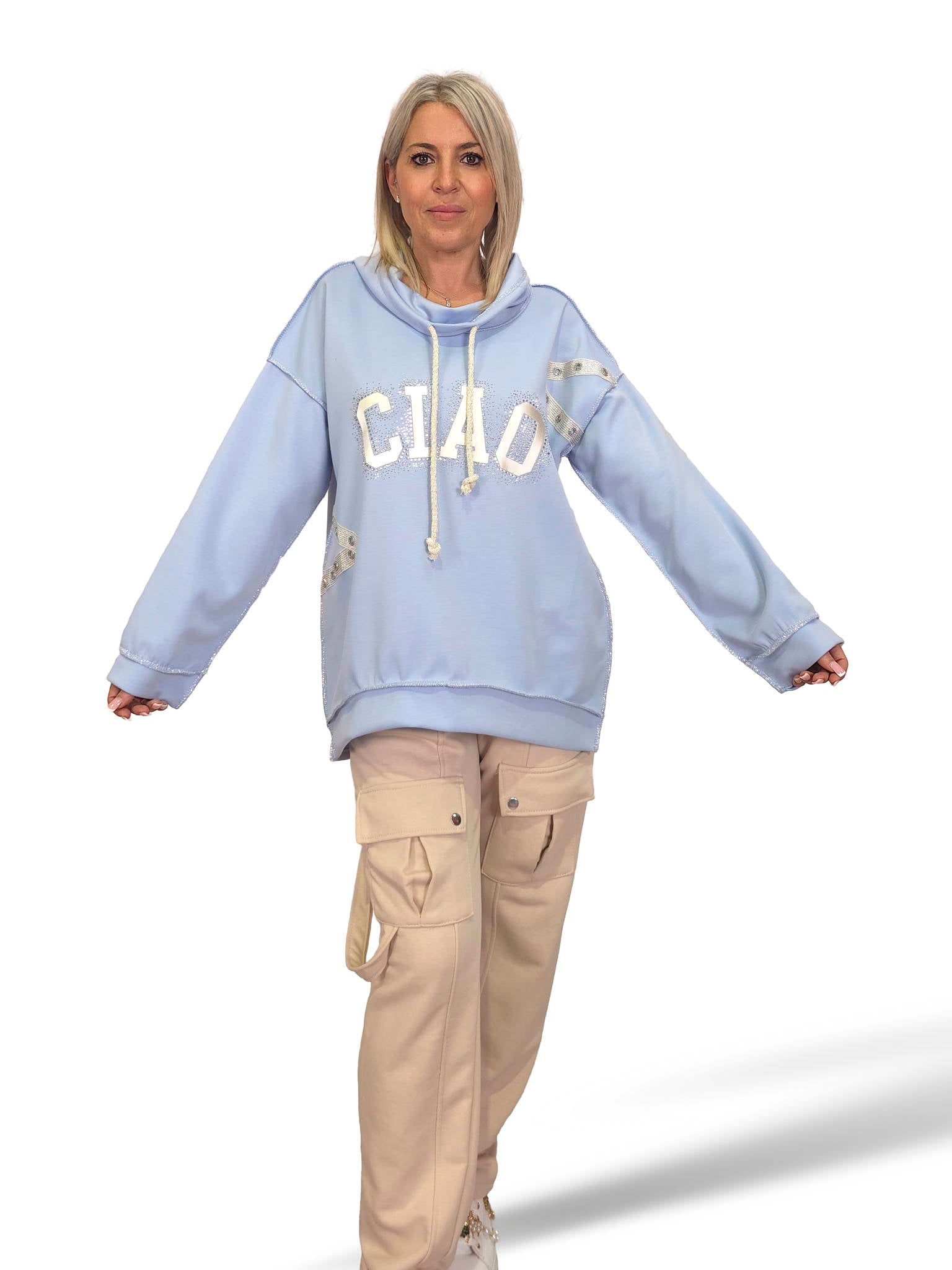 SUDADERA CIAO BRILLOS