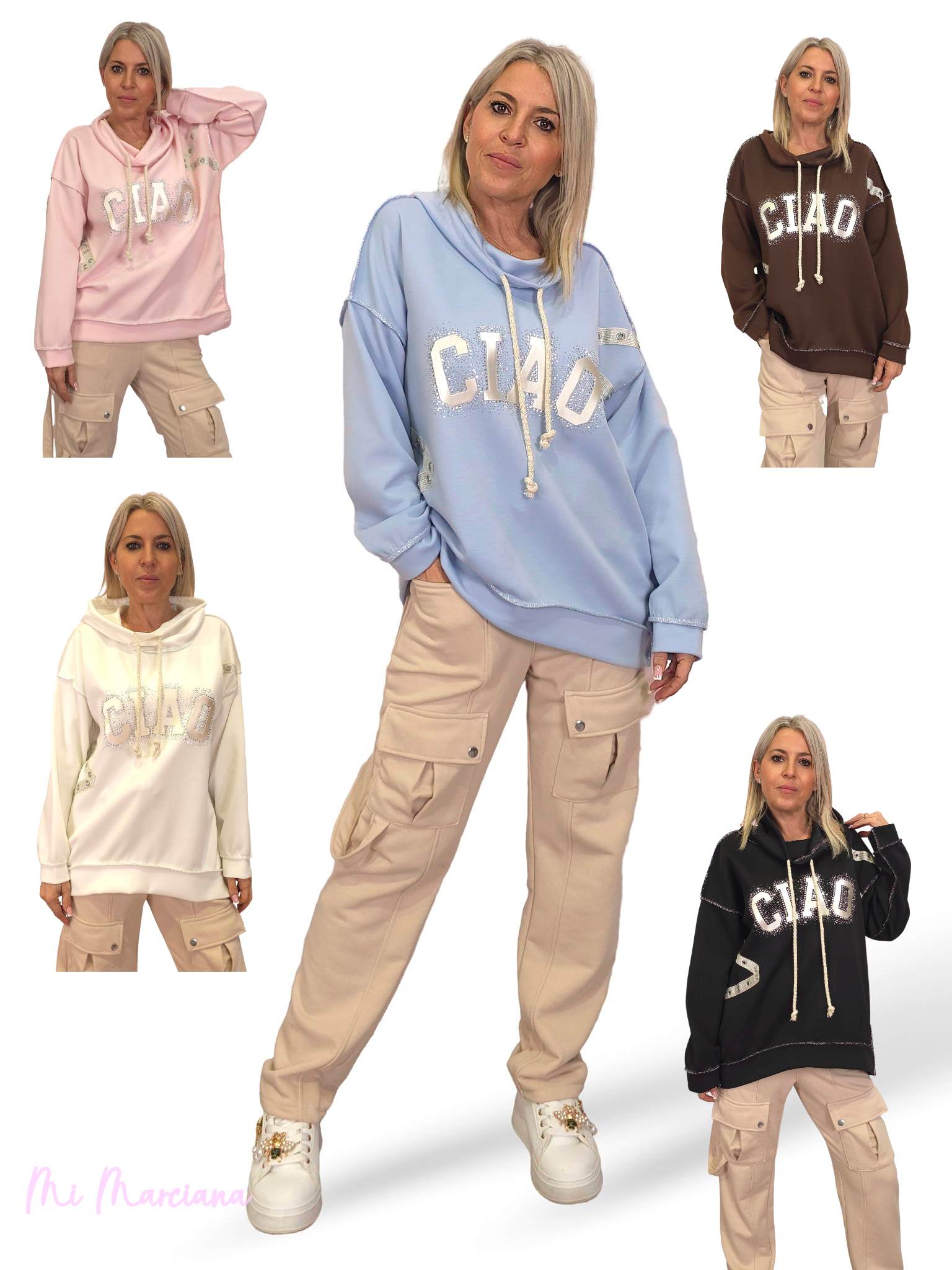 SUDADERA CIAO BRILLOS