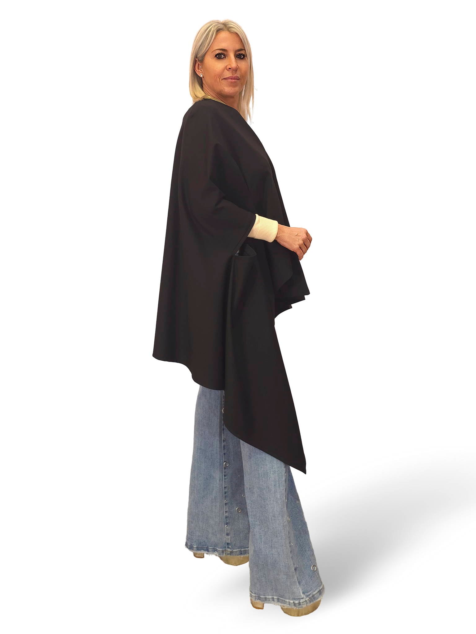 PONCHO ASIMETRICO PUNTO ROMA JOT