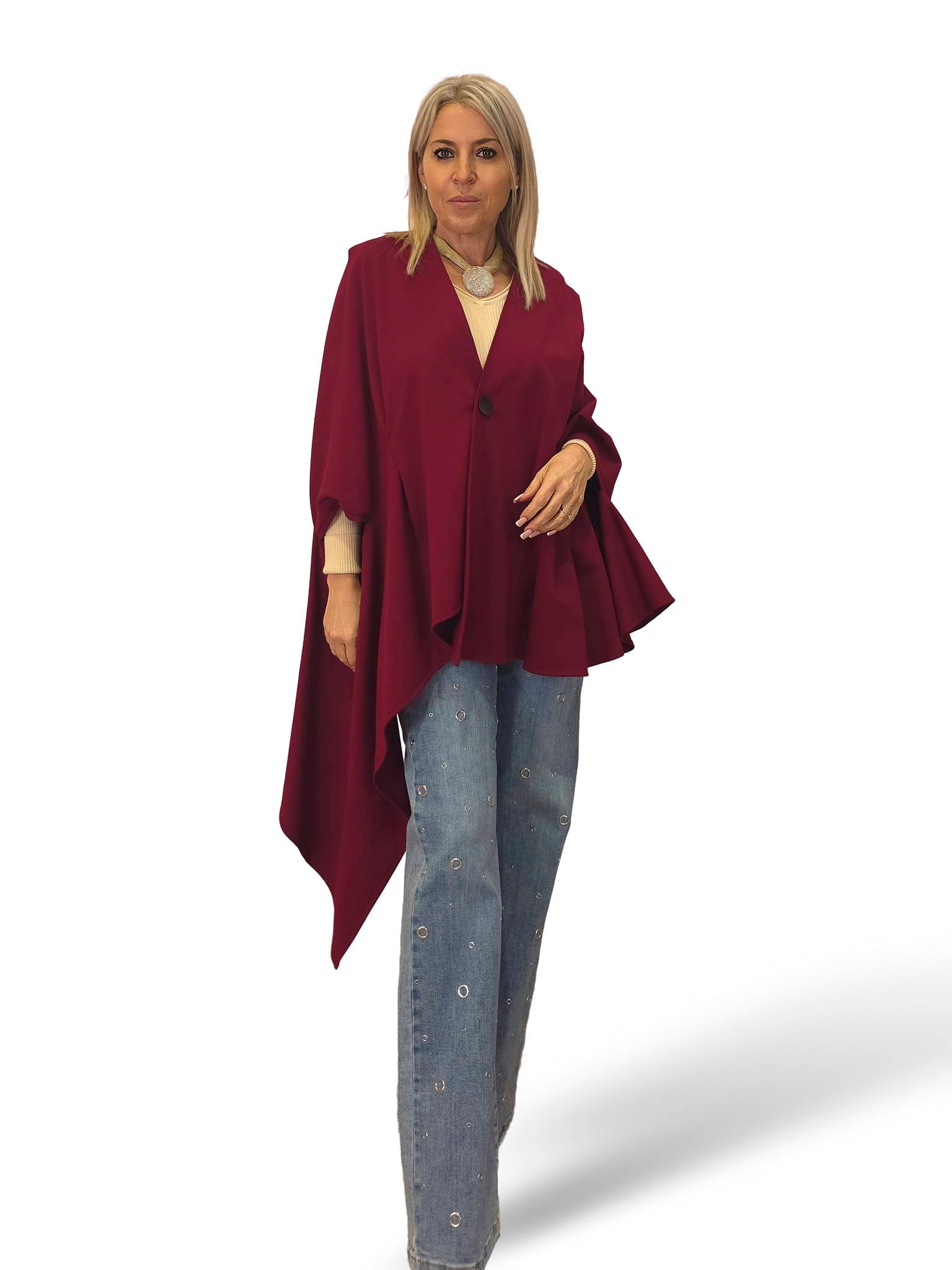 PONCHO ASIMETRICO PUNTO ROMA JOT