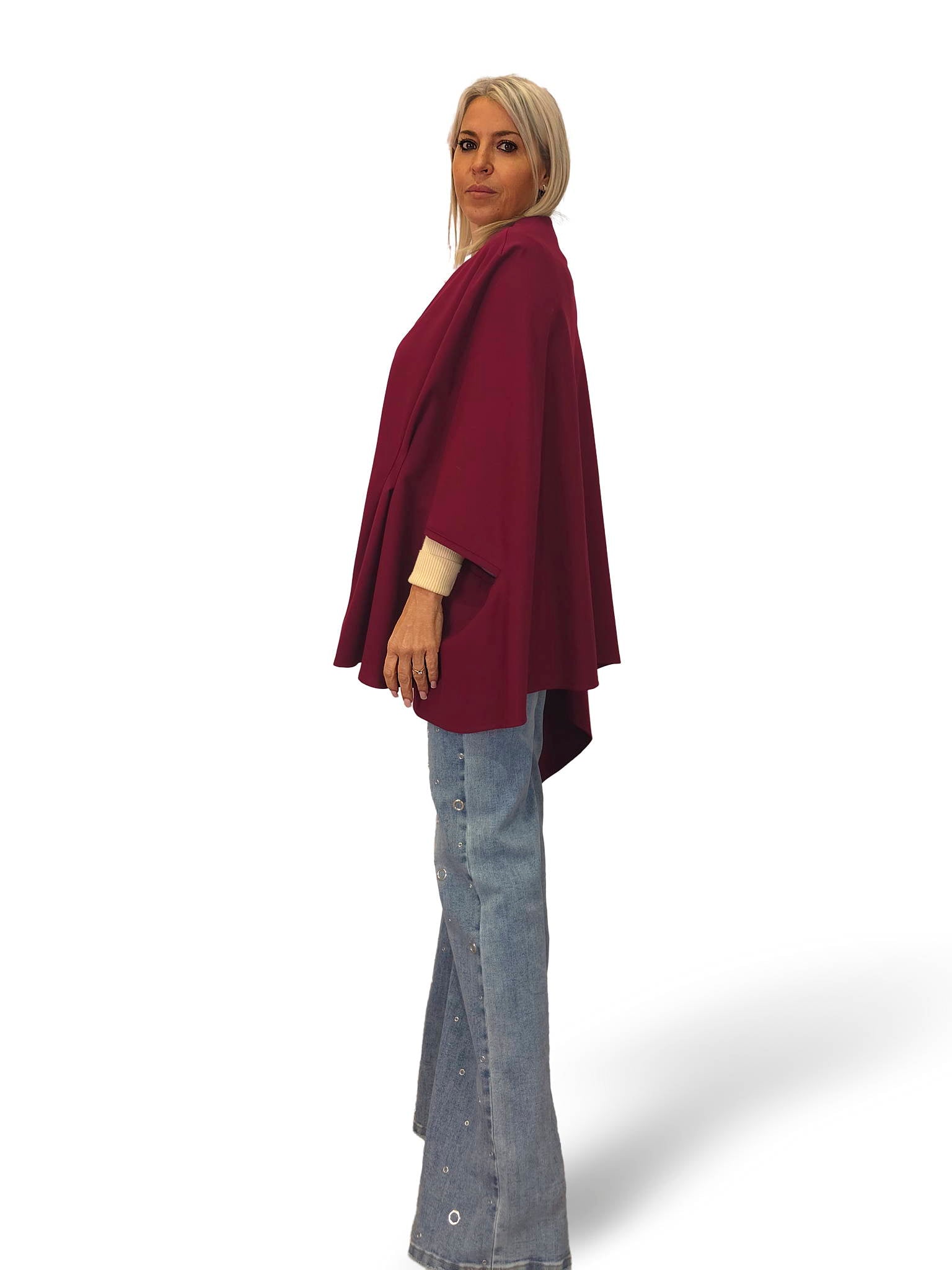 PONCHO ASIMETRICO PUNTO ROMA JOT