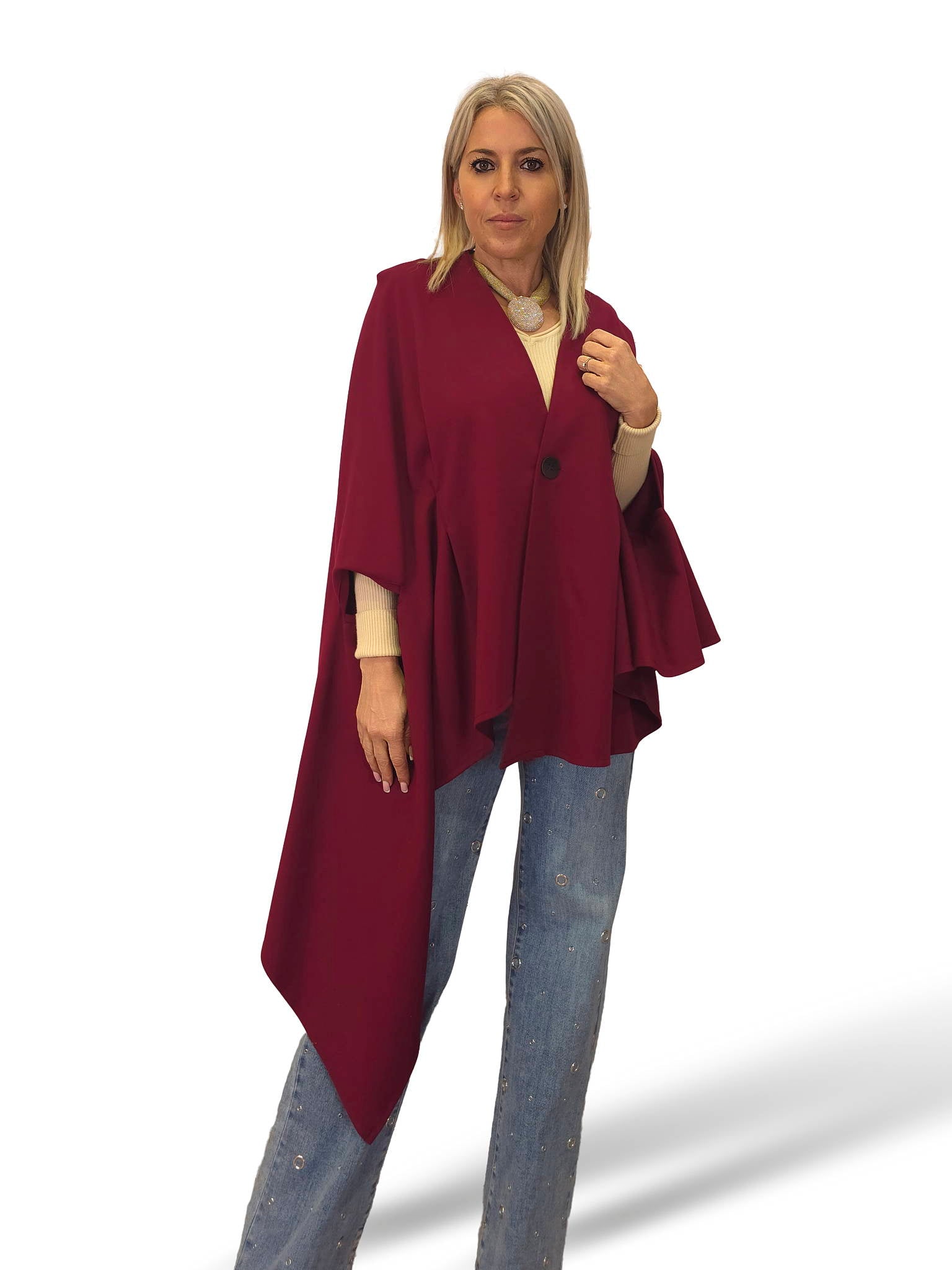 PONCHO ASIMETRICO PUNTO ROMA JOT
