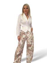 Calça de ganga balonê com estampado de caxemira da JOT