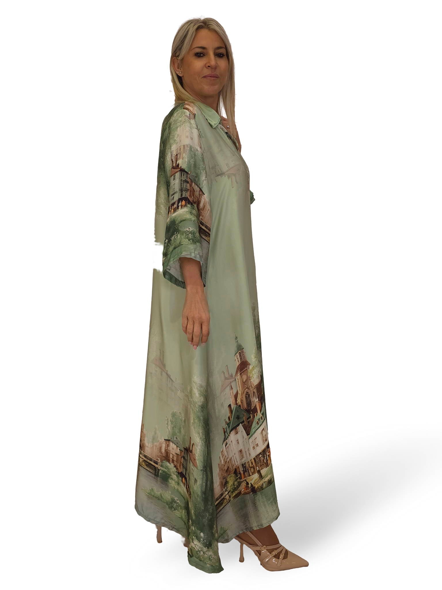 VESTIDO CAMISERO RASO ESTAMPADO JOT