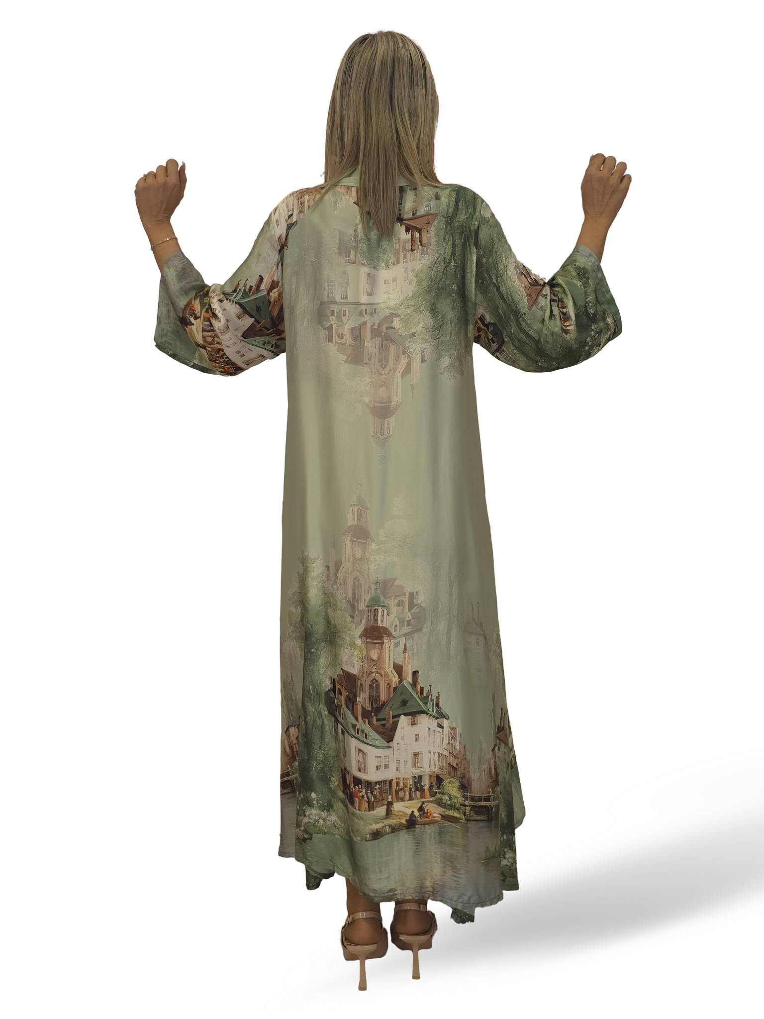 VESTIDO CAMISERO RASO ESTAMPADO JOT