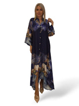 JOT BEDRUCKTES SATIN-HEMDENKLEID