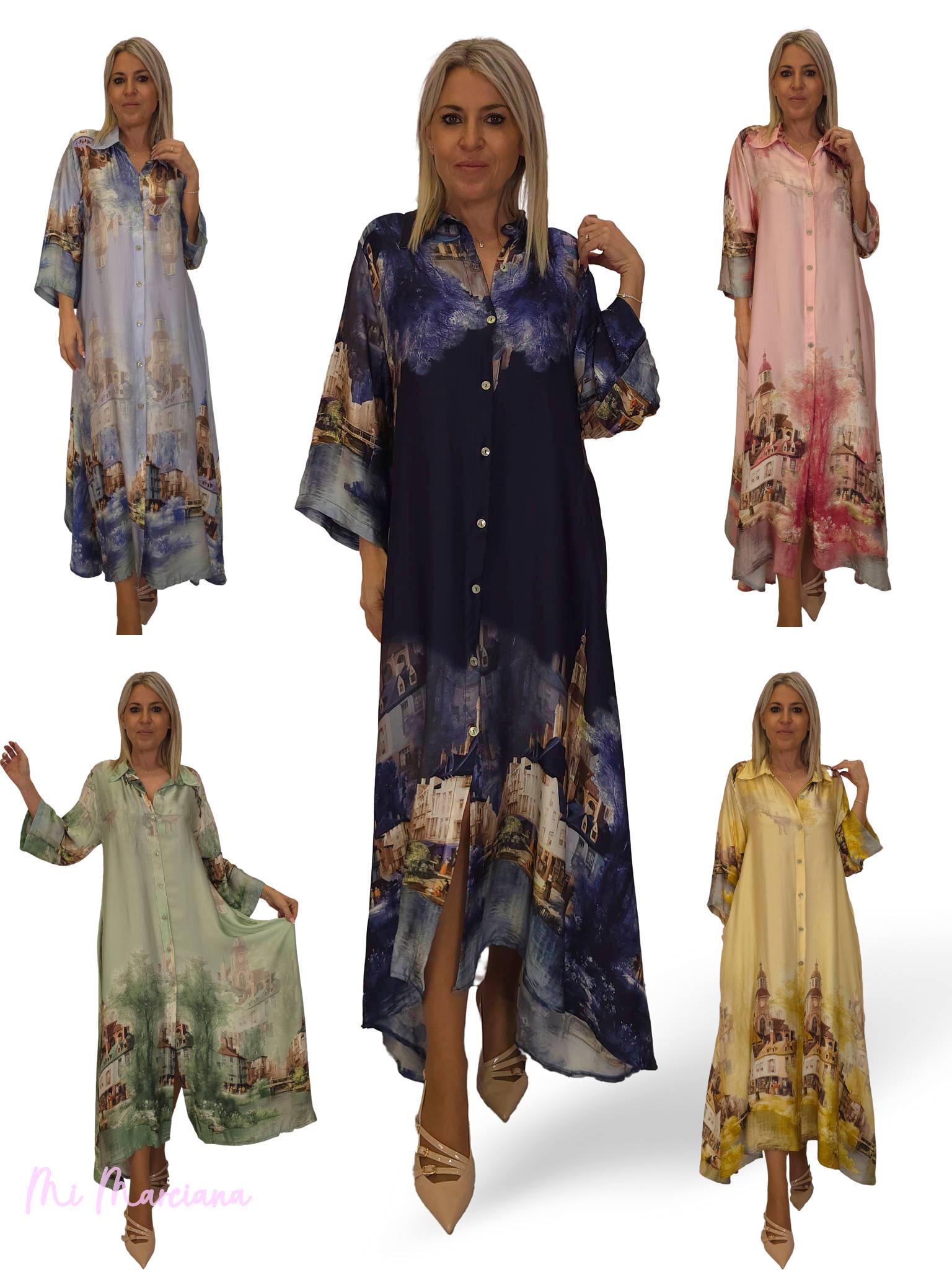 VESTIDO CAMISERO RASO ESTAMPADO JOT